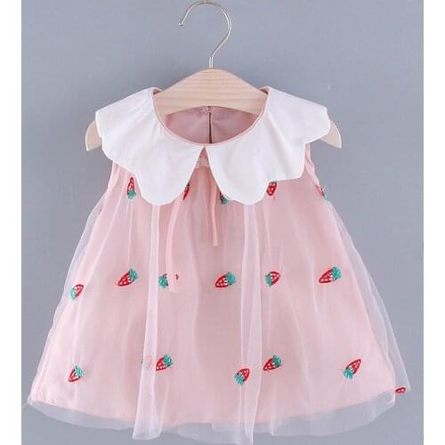 Baywell Baby Girls Dresses For Infant Casual Cute Print Sleeveless Princes Mesh Dress Newborn Girl Party Dress Summer Clothe