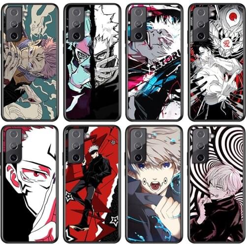 Jujutsu Kaisen Satoru Gojo anime For Samsung Galaxy S21 S20 FE S10e S10 S9 S8 S7 S6 Ultra Plus Lite 5G Edge Black Phone Case