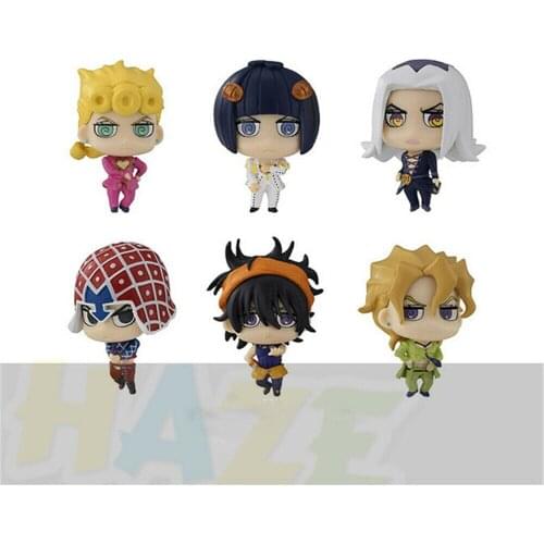 6pcs/set JoJos Bizarre Adventure Figure Toy Model Giorno Giovanna & Bruno Bucciarati Action Figure Toy Doll In Box