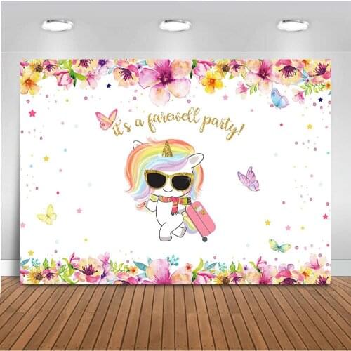 Farewell Party Backdrop for Photography Unicorn Theme Party Background for Photo Booth Studio Photocall Backdrops Parties Decor
