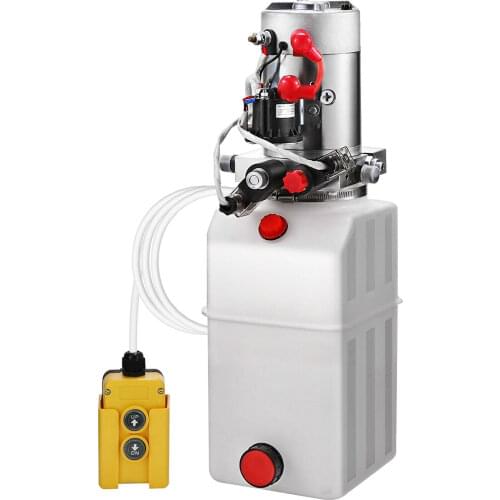 Hydraulic Pump 8 Quart 12V Plastic Double Acting Hydraulic Pump Dump Trailer Power Unit