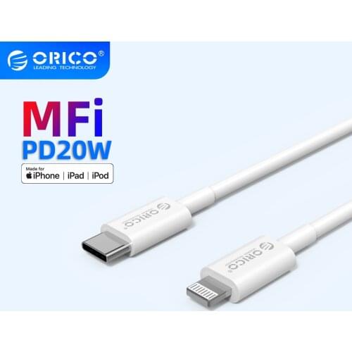 ORICO MFi Lightning Cable For iPhone 12 2.4A Fast Charging USB Charger Data Cable for iPhone 12 Pro Max 11 XR XS USB Charge Cord