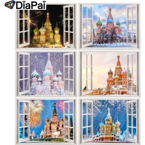 DIAPAI 5D DIY Diamond Painting 100% Full Square/Round Drill "Castle scenery" 3D Embroidery Cross Stitch Home Decor