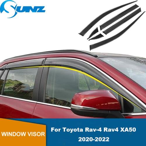 6pcs Window Visor For Toyota Rav-4 Rav4 XA50 2019 2020 2021 Plastic Exterior Visor Vent Shades Window Sun Rain Deflectors SUNZ
