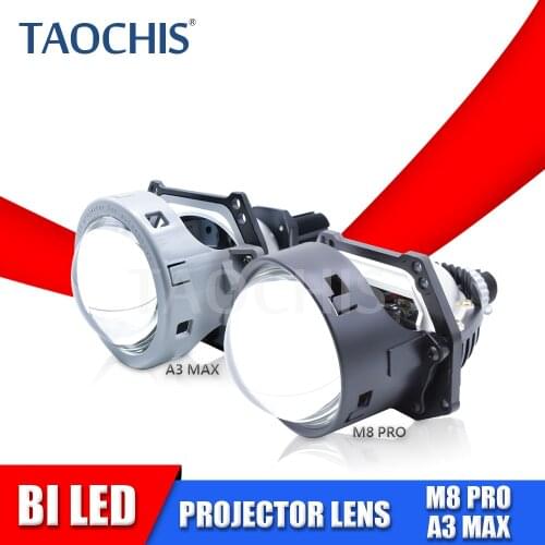 TAOCHIS A3+ A3 MAX BI LED Projector Lens 50W 4000LM 5500k 3.0 Inch HELLA 3R High Beam Low Beam Car Light Upgrade