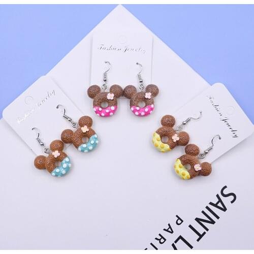 Simulation Sweet Cartoon Chocolate Cake Drop Earrings For Women Girls DIY Handmade Creative Dangle Earrings Jewelry Accessaries