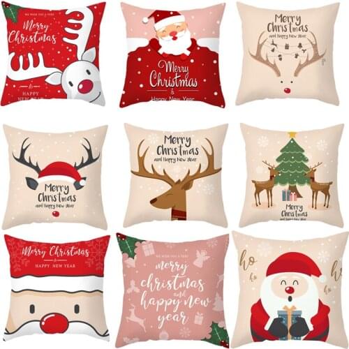 Merry Christmas Decorations for Home 45x45cm Christmas Pillowcase Xmas Decorative Happy New Year 2022 Adornos De Navidad 2021