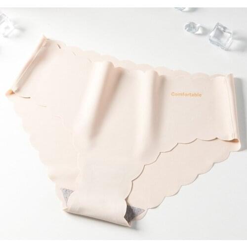 New Style Women 's Underwear Ice Silk Comfortable Panties Sexy Traceless Cotton Antibacterial Briefs Shorts 004