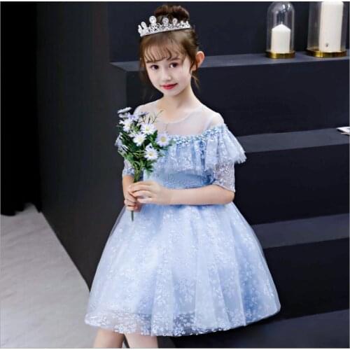 Girl Dress Kids Wedding Party Dress Children Girls Dresses Summer Evening Party Princess Costume Lace Teenage Girls Clothes