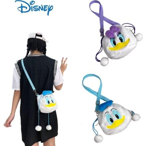 Disney Donald Duck Cartoon Girl Plush Shoulder Bag Daisy Cute Kids Coin Bag Fashion Messenger Bag Clothing Matching Accessories