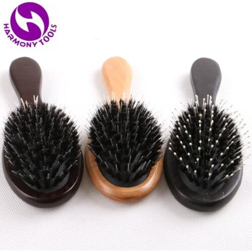 20 Pieces Wooden Handle Hairbrush Boar Bristle Hair Brush Comb with plastic pins for comb hair Professional Hair Tools