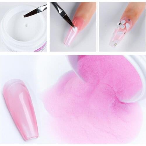 23g Nail Art Powder Gentle DIY Sticking Ornaments Nails Polymer 3D Gel Tips Builder Powder Nail Powder for Home Use