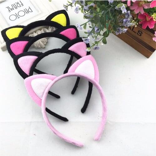 Korea Cat Ears Fluff Headband Cute Cartoon Wide-brimmed Hairband Women Girls Lovely Headwear Hair Accessories Adult Children