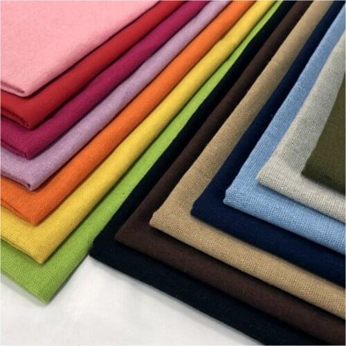 Width 59'' Single Color Wear-Resistant Soft Breathable Cotton Hemp Fabric By The Yard For Sofa Curtain Material