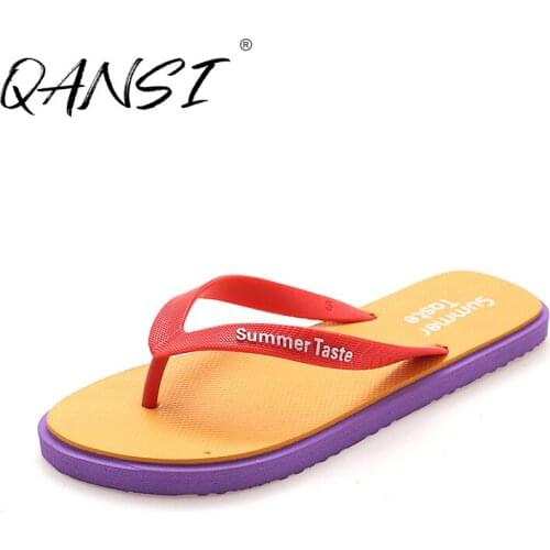 Summer Color Block Flip Flops Slippers for Men Fashion Casual Flat Slippers for Home Comfortable Outdoor Non-slip Beach Slippers
