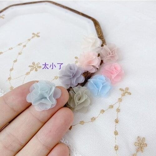 Organza embroidery flowers DIY clothing headwear decoration accessories