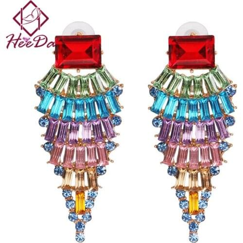 Europe and America Hot Hyperbole Crystal Stud Earrings Women Shiny Set Auger Dinner Party Ear Decoration Elegant Birthday Gifts