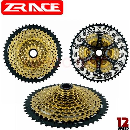 ZRACE ALPHA Bicycle 12s Micro spline Cassette 12 Speed MTB Bike Freewheel 10-50T Gold for Microspline Freehub,M9100 M8100 M7100