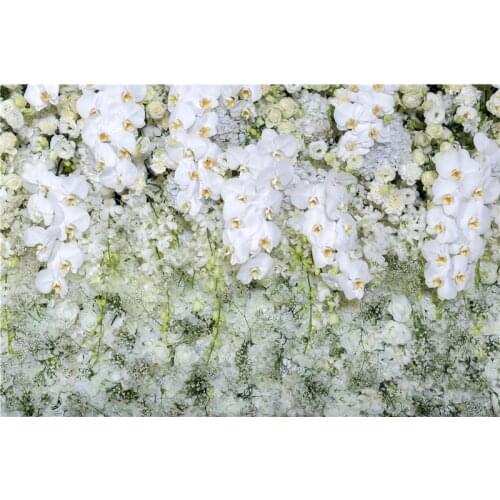 VinylBDS Backdrop Photographic Background White Flowers Wall Spring Background Wedding Backdeops Scenery Background For Studio