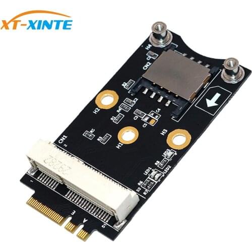 XT-XINTE Mini PCI-E to M.2 Key A/E Adapter Rise Card with SIM Card Slot for WiFi/WWAN/LTE Module Supports Win Linux