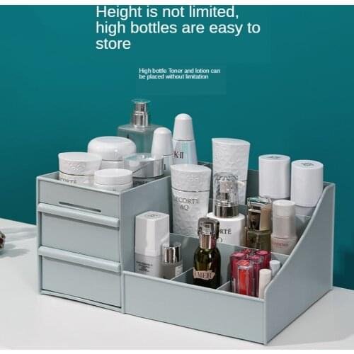 The Drawer type cosmetic storage box Desktop classification skin care finishing box Plastic jewelry lipstick rack