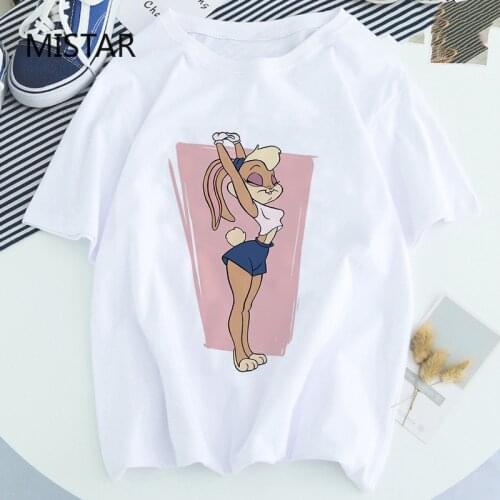 Cartoon Bunny Graphic tees Women Print Casual Short Sleeve White Tops t-shirts Harajuku Tshirt Women Clothes 2020 Summer