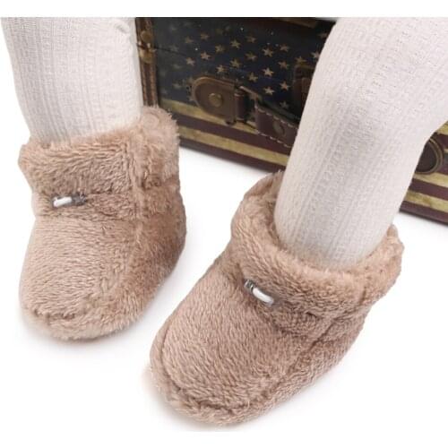 Bobora Winter Snow Boots Baby Girls Booties Keep Warm Plush Inside Anti-slip Baby Infant Toddler Cute Soft Bottom Shoes