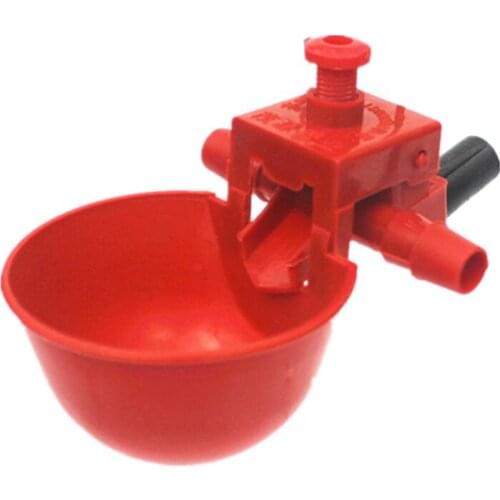 10 Pcs Automatic drinking bowl adjustable water volume chicken pigeon bird quail cage breeding special pure material red bowl