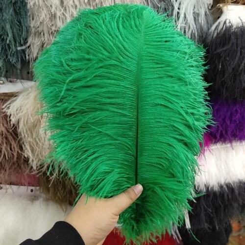 Wholesale 10pcs Grass Green 35-40 cm/14-16 inch Natural Ostrich Feathers For Crafts Plumes Jewelry Making Wedding Decoration