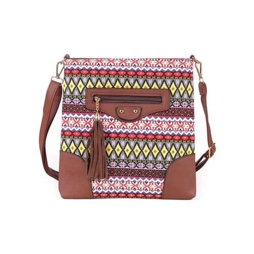 2021 New Fashion Women Bags National Canvas Women Messenger Bags Crossbody Flap Tassel Bag Handbags Designer Shoulder Bags Bolsa