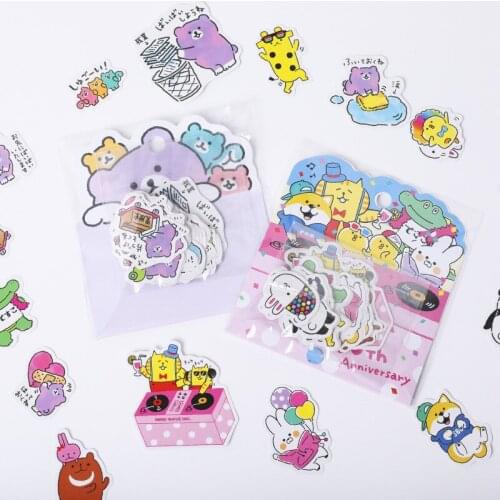 40sheets/set Sticker Set Animal Series Diy Cute Stickers Ins Style Scrapbooking School Suppliers Stationery Art Supplies