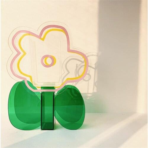 Acrylic Vase Flower Vase Hydroponic Plant Geometric Dried Floral Container Flower Arrangement Ornaments Desktop Home Decoration