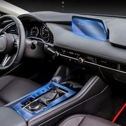 For Mazda 3 2020 Axela Accessories TPU Transparent Film Car Dashboard Film Screen Protection Stickers Anti-scratch 12 Pcs