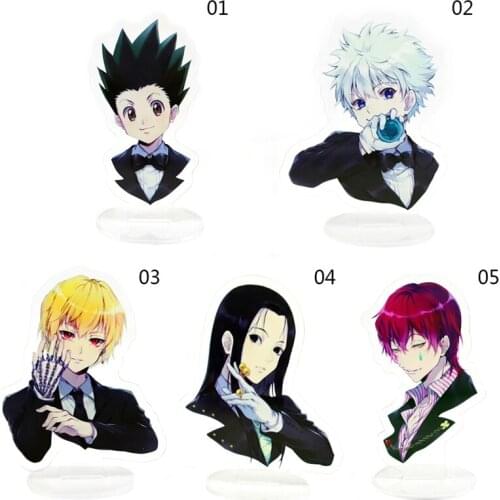 Anime Keychain Cartoon Figure Killua Zoldyck Kurapika Acrylic Pendant Acrylic Figure Stand Desk Decoration