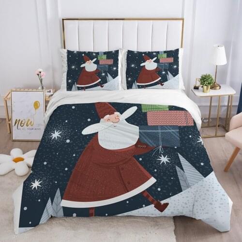 CartoonChristmas Childrens Bedding set for kids baby Duvet cover set pillow case Bed linens Quilt cover Bed set Single White