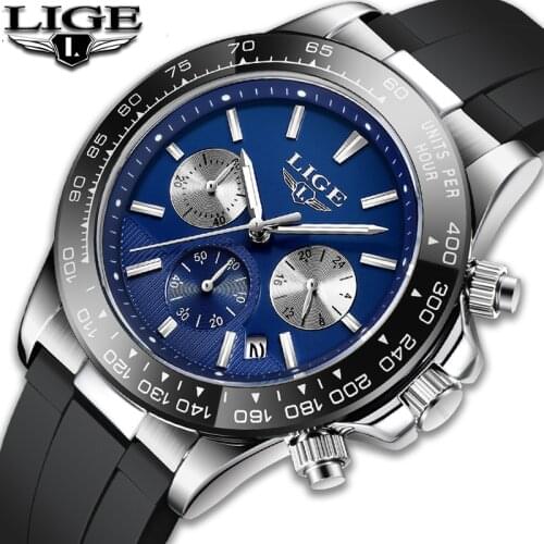 2021 New Men Watch LIGE Brand Luxury Military Quartz Chronograph Wristwatch For Men Business Waterproof Date Clock Male Relogio