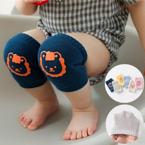 Baby Knee Pads Cartoon Kids Safety Non Slip Keen Socks Crawl Elbow Cushion Infant Protector Safety Kneepad Baby Girl Leg Warmers
