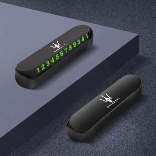 Car Styling Luminous Temporary Parking Card Phone Number Card Plate For Maserati Ghibli President Levante MC20 MC12 GranCabrio