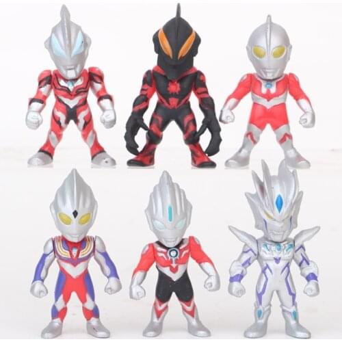 7cm 6pcs Japanese anime figure Ultraman Q version action figure collectible model toys for boys