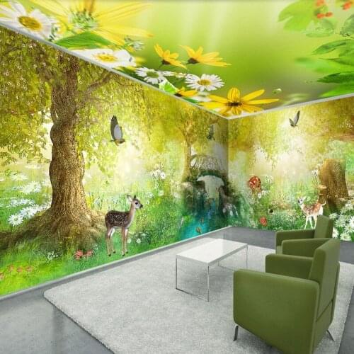 Photo wallpaper 3D stereo wallpaper Fairy tale path woods studio office lobby wallpaper custom bedroom cafe mural