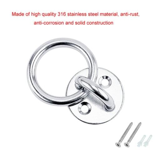 Stainless Steel 316 Round Pad Eye Plate Boat Marine Mooring Ring Ceiling Wall Mount Base Hook Strap Tie Down Yoga Accessories