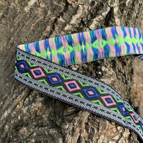 5yard/lot 1 inch 25mm Woven Jacquard Ribbon Geometric Ribbon Lace For Clothing Straps Accessory MZZD19120902