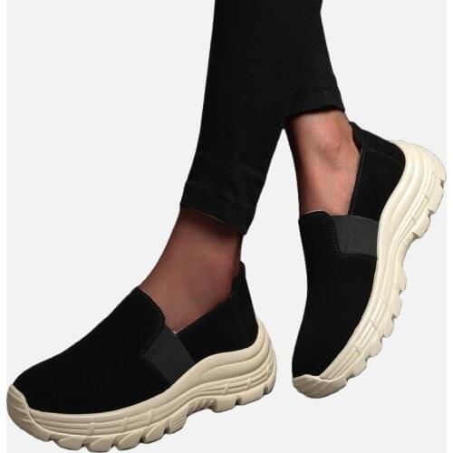 LIHUAMAO Cow leather Women wedges heel platform slip on round toe comfortable suede sneaker work casual shoes loafers