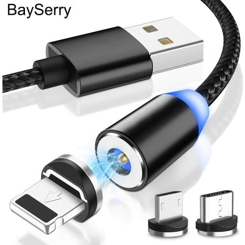 BaySerry Magnetic Charger Cable Type C Micro USB Magnet Fast Charging USB Type C Cable for iphone 11 XR Samsung S20 S10 Xiaomi