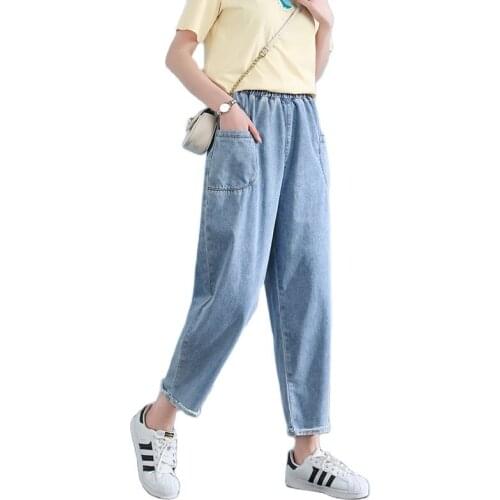 Baggy Jeans Woman High Waist Oversize Pants Denim Harem Wide Cargo Pants Women Pantalon Large Femme Casual Mom Jeans Woman
