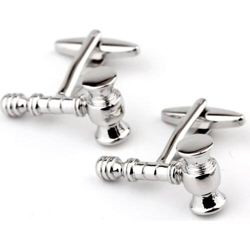 Environmental protection electroplating metal hammer shape cufflinks cuff free shipping