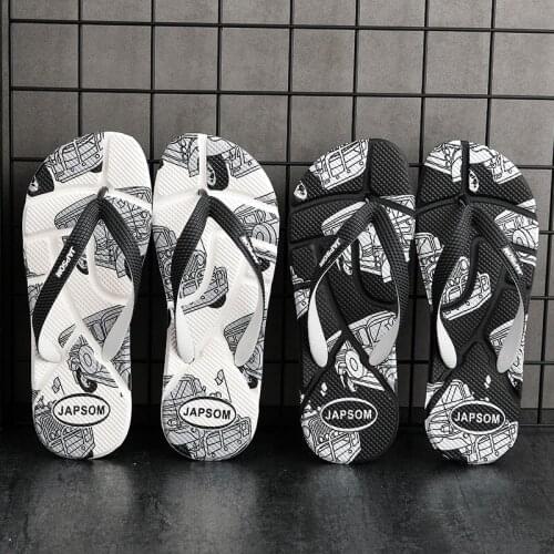 2021 Summer New Style Flip Flops Mens Fashion Trendy Shoes Outdoor Beach Shoes Massage EVA High Elastic Large Size Slippers