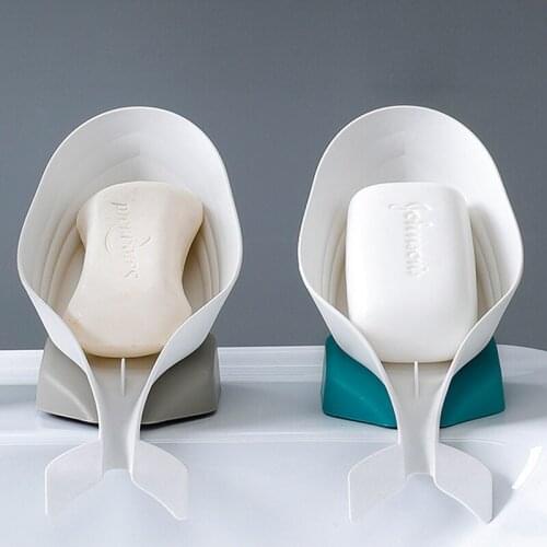 Dolphin Shape Soap Box Self Draining Soap Dish Holder Plate Tray Case Bathroom Storage Kictchen Restroom Sink Accessories
