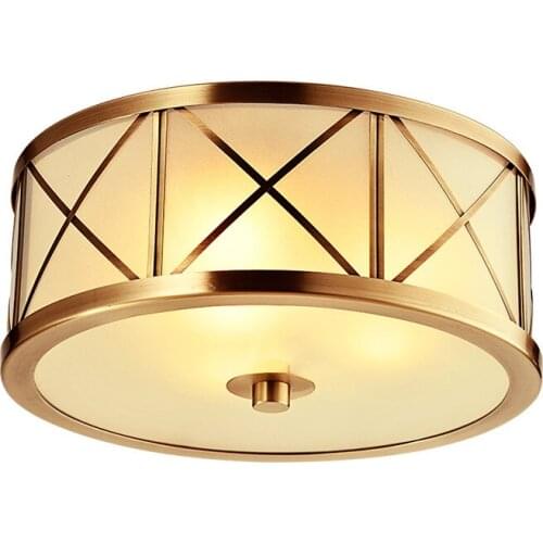 Nordic Simple LED Ceiling Lamps Bedroom Study Glass Light Post Modern Hallway Balcony Real Brass Lighting Fixture AC90-260V