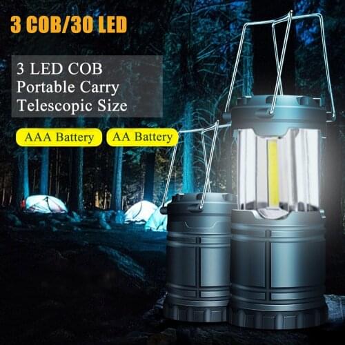 AA Battery Portable Foldable Lantern Tent LED Lighting Lantern Camping Lamp Emergency Lamp Camping Light Flashlight COB Lantern